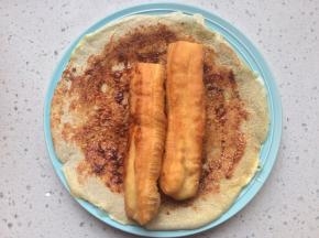 放入油条或者果壁