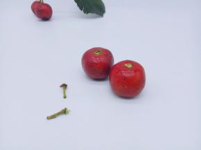 将洗干净的山楂去根。