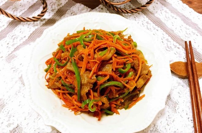 肉炝青红丝