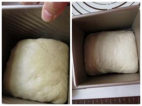 放进方形土司模中进行二次发酵。