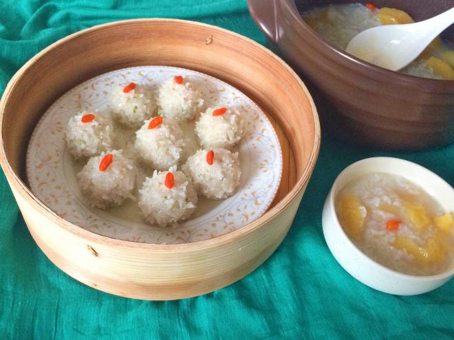 珍珠丸子＆苹果粥