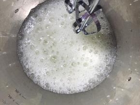 蛋白低速打发至鱼泡眼第一次加入三分一砂糖
