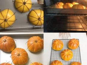 10 送进简易发酵箱，里面放上一碗热水保湿，温度调节在37 度进行二发，
11发酵1-1.5 倍大，表面刷上全蛋液。
12 送进提前预热好的烤箱中层，上下火175 度25 分钟，上色后立即加盖锡纸。
13 出炉后凉至手温，小心拿去模具，保鲜袋密封保存。