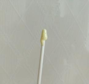 取一纸棒沾少许巧克力。