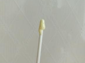 取一纸棒沾少许巧克力。