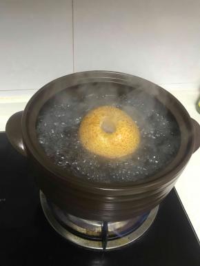 盖上盖子大火烧开，我是为了拍照才把盖子掀起来的，大火烧开后转小火慢慢炖，我一般都是晚上炖两个小时，早上起来再炖三四个小时，具体时间根据汤的浓度