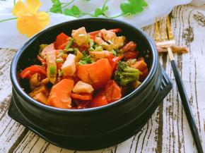 美味鸡肉烩来个近景特写