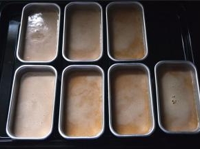 静置完后，倒入模具里，大概6分满即可。烤箱预热，上下火，中层，190度，烤20~25分钟，表面金黄即可出炉。