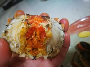 接下来，加蟹醋，咬。。。