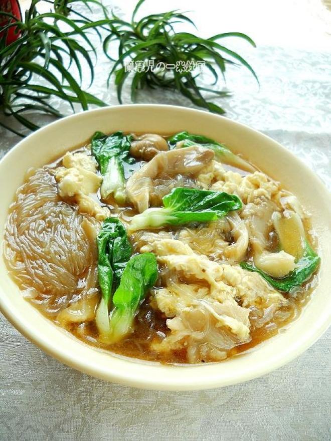 家常蛋菇粉丝汤