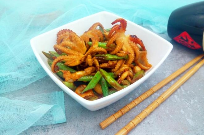 红烧豆角章鱼