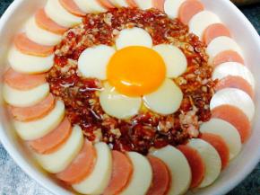 最后在中间打上一枚蛋液。