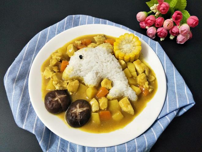 咖喱鸡肉便当+小熊便当