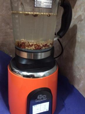 插上电源，开启豆浆功能，然后就是等待