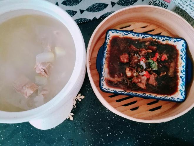 冬瓜骨汤&豉汁排骨。