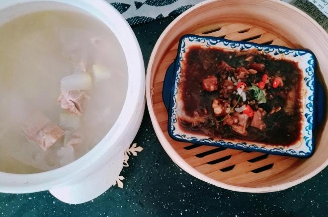 冬瓜骨汤&豉汁排骨。