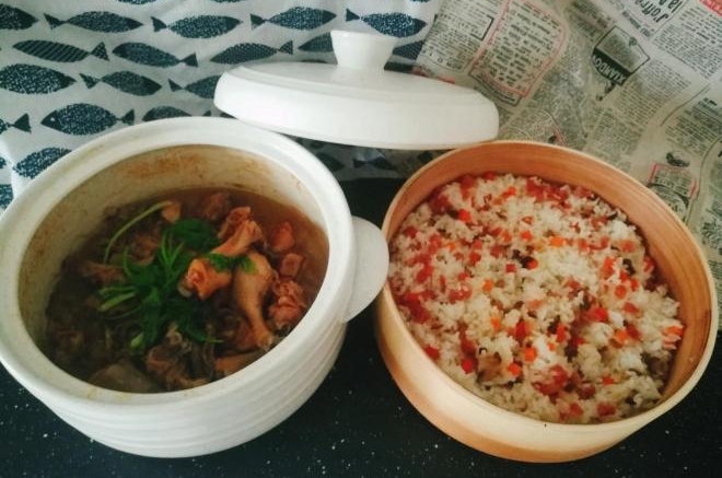 啤酒鸭&香菇腊肠饭