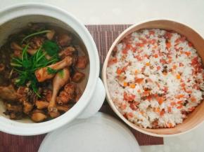 菜和饭一起出锅。