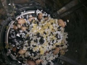 把泡好的食材全部投入破壁机杯里