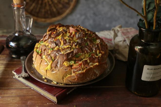 培根芝士黑麦包