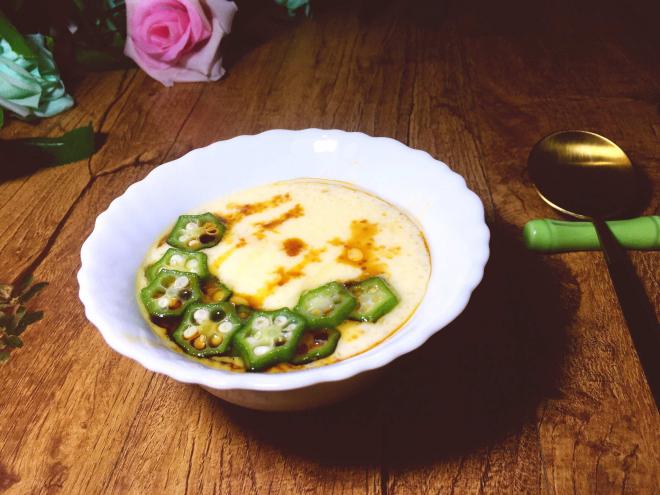 宝宝辅食营养餐之秋葵蒸蛋