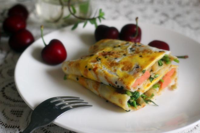 香肠榨菜鸡蛋饼