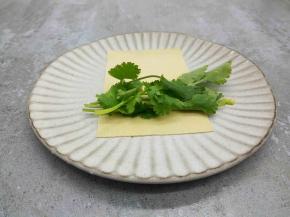 豆皮铺好，放上香菜