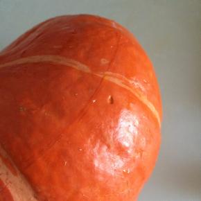 用刀子在南瓜上划一道印