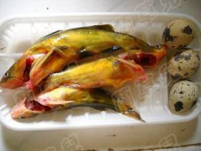 准备好黄颡鱼和鹌鹑蛋。