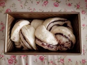 12.	再次发酵，至吐司盒8分满，表面涂蛋液，