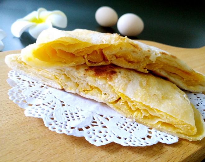 咸蛋黄千层饼