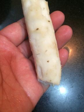 把山药蒸熟后去皮