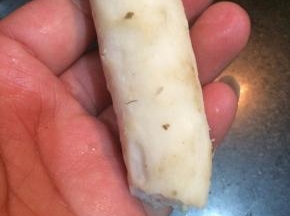 把山药蒸熟后去皮