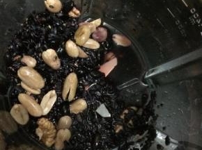 将浸泡好的料倒进破壁机里