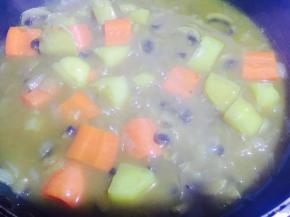 煮开了，转小火，放入鸡肉，慢慢煮至入味