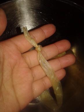 取一肠衣在底部打一个结