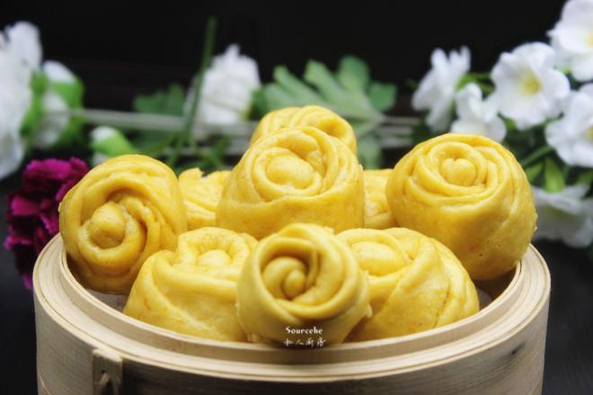 玫瑰花南瓜馒头