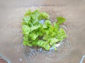 也可以直接将生菜叶撕成小片