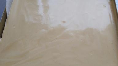 抹平表面后，放入预热好的烤箱，上下火165度20-25分钟