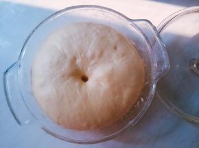 发酵至2倍大，手指戳洞不回缩，不下陷即可。