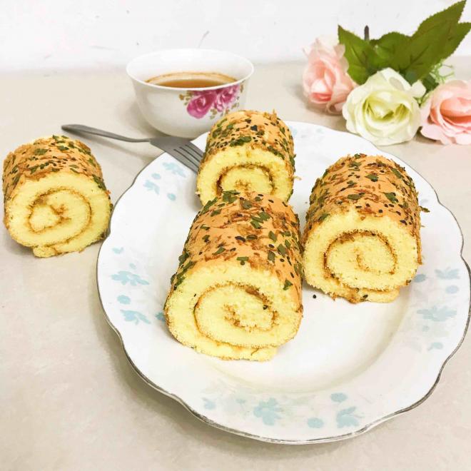 肉松香葱蛋糕卷