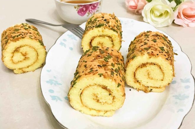 肉松香葱蛋糕卷