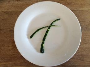 将切好的黄瓜条摆好