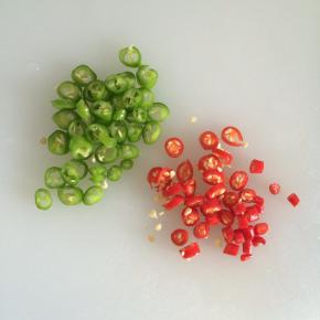 青红椒切碎