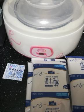 准备好酸奶机，牛奶和菌粉。