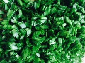 控水后的韭菜切小。