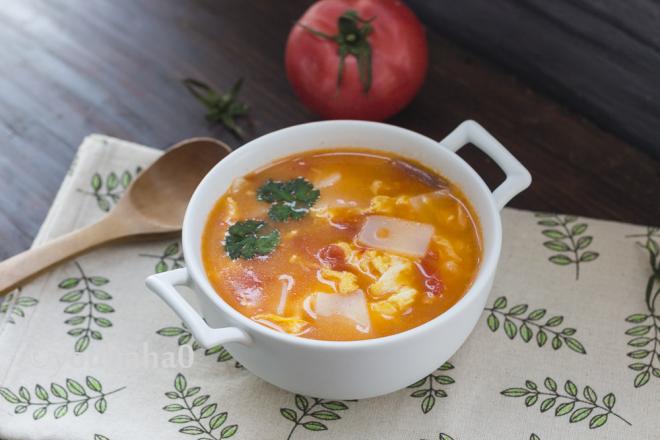 西红柿鸡蛋年糕汤