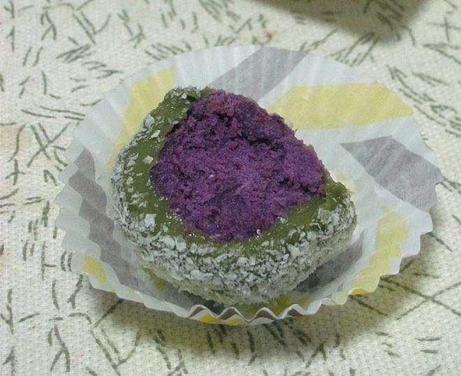 天煞靓丽的抹茶紫薯糯米糍