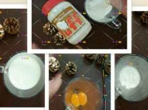 所用到的材料称重备用
①FLUFF棉花糖
②蛋黄
③牛奶
④玉米淀粉