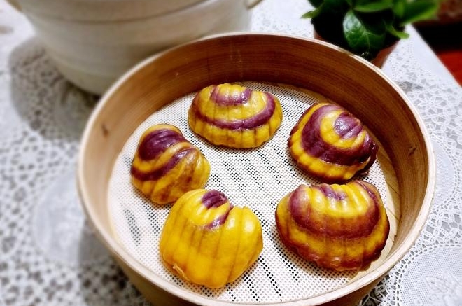 双色贝壳馒头